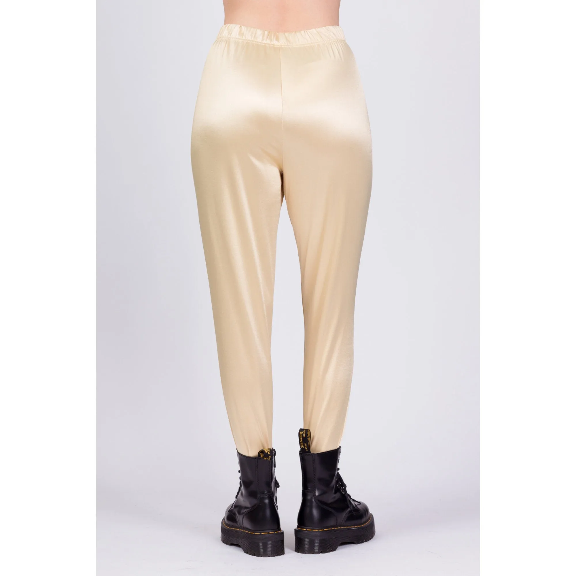 80s Gold High Waist Stirrup Pants - XS to Petite Small