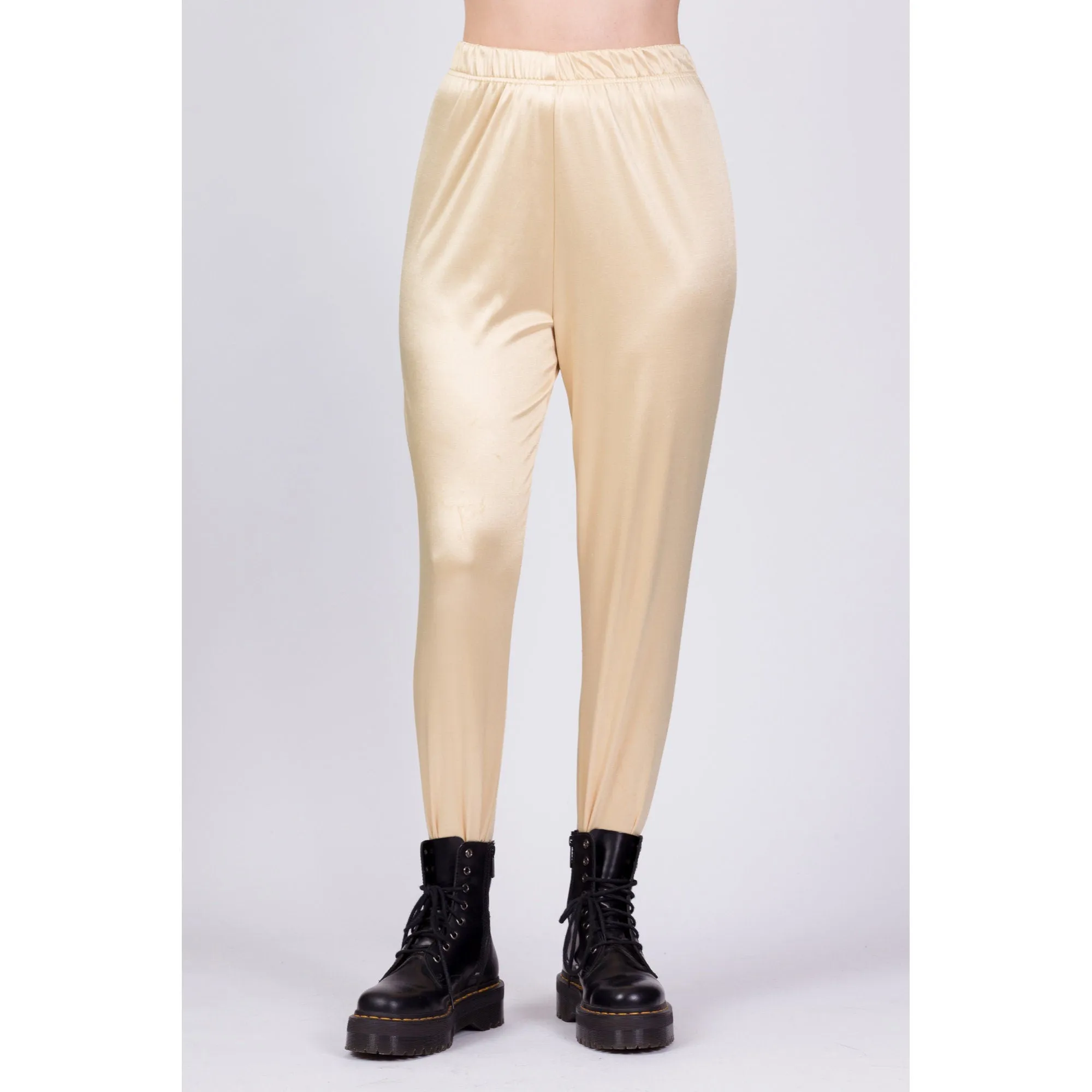 80s Gold High Waist Stirrup Pants - XS to Petite Small