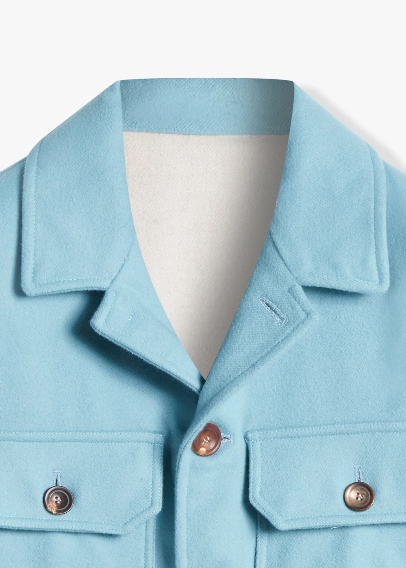 AAMENOFI LIGHT BLUE COTTON JACKET WITH FRONTAL POCKETS