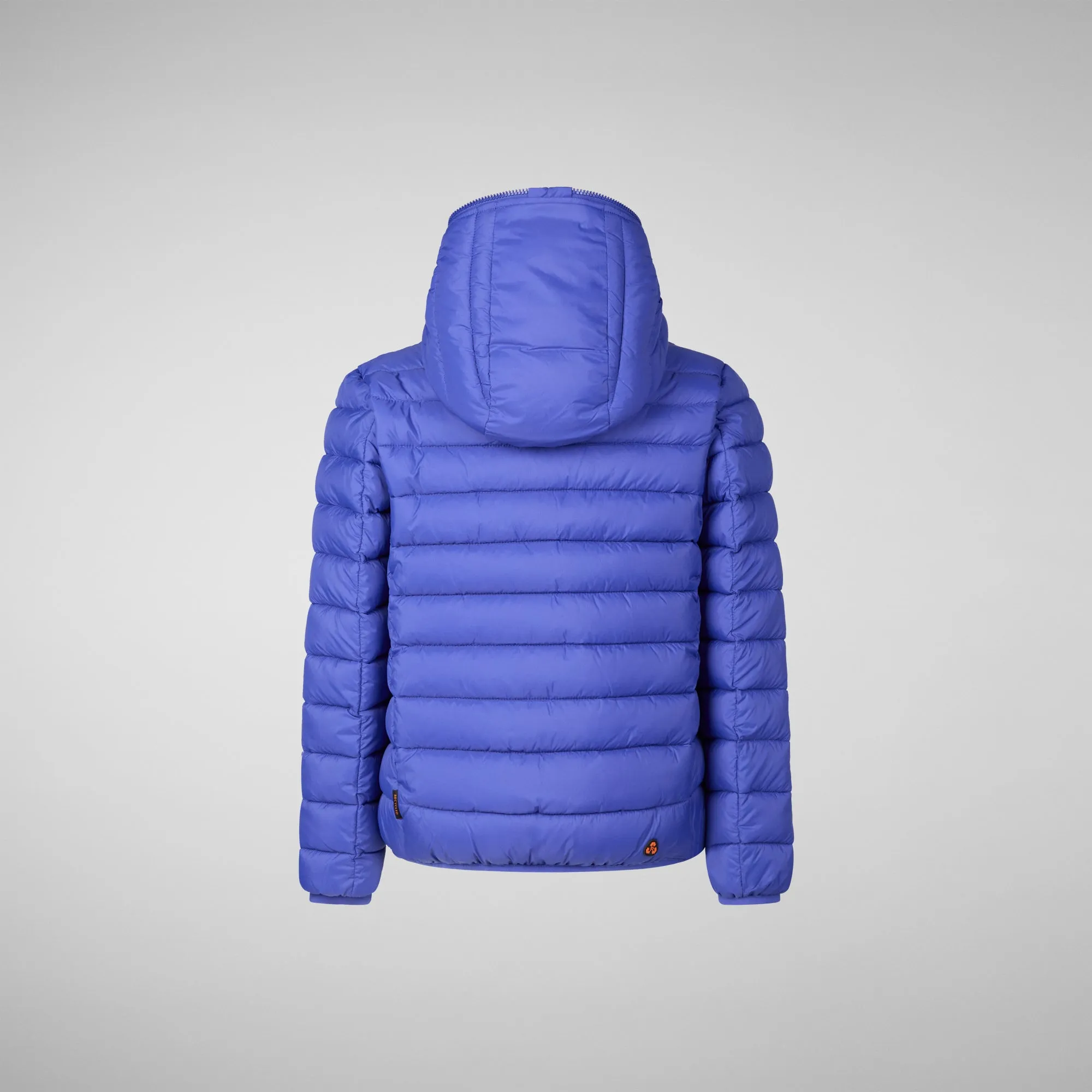 Boys' animal free puffer jacket with teddy linin Finnegan in gentian blue