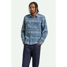 Brixton Bowery Men's Heavyweight Flannel in Mirage Blue