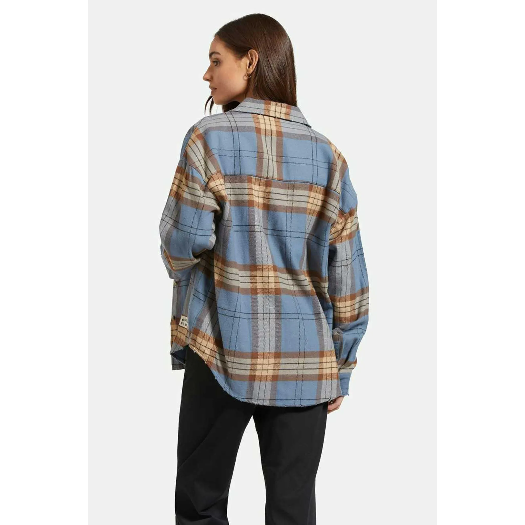 Brixton Women's Bowery Flannel in Flint Blue