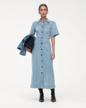 Chambray Bias Shirt Dress