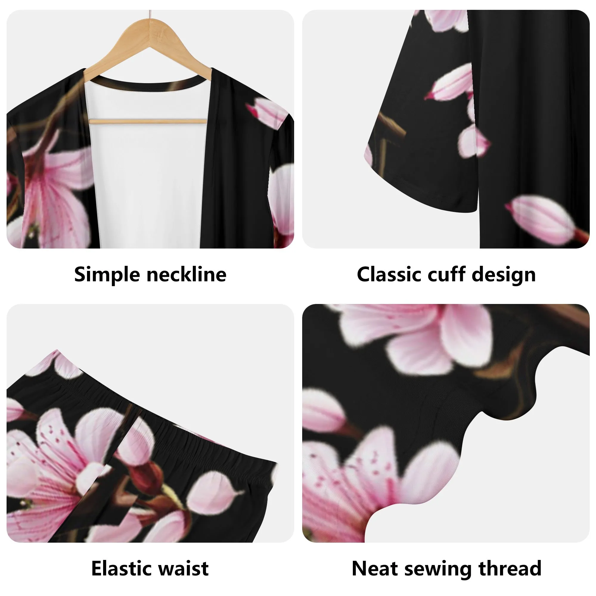 Cherry Blossom Womens Long Sleeve Cardigan and Leggings 2pcs - 4 colors