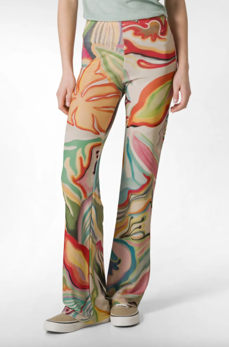 Deha - High Waisted Flower Print  Pants Multicolor