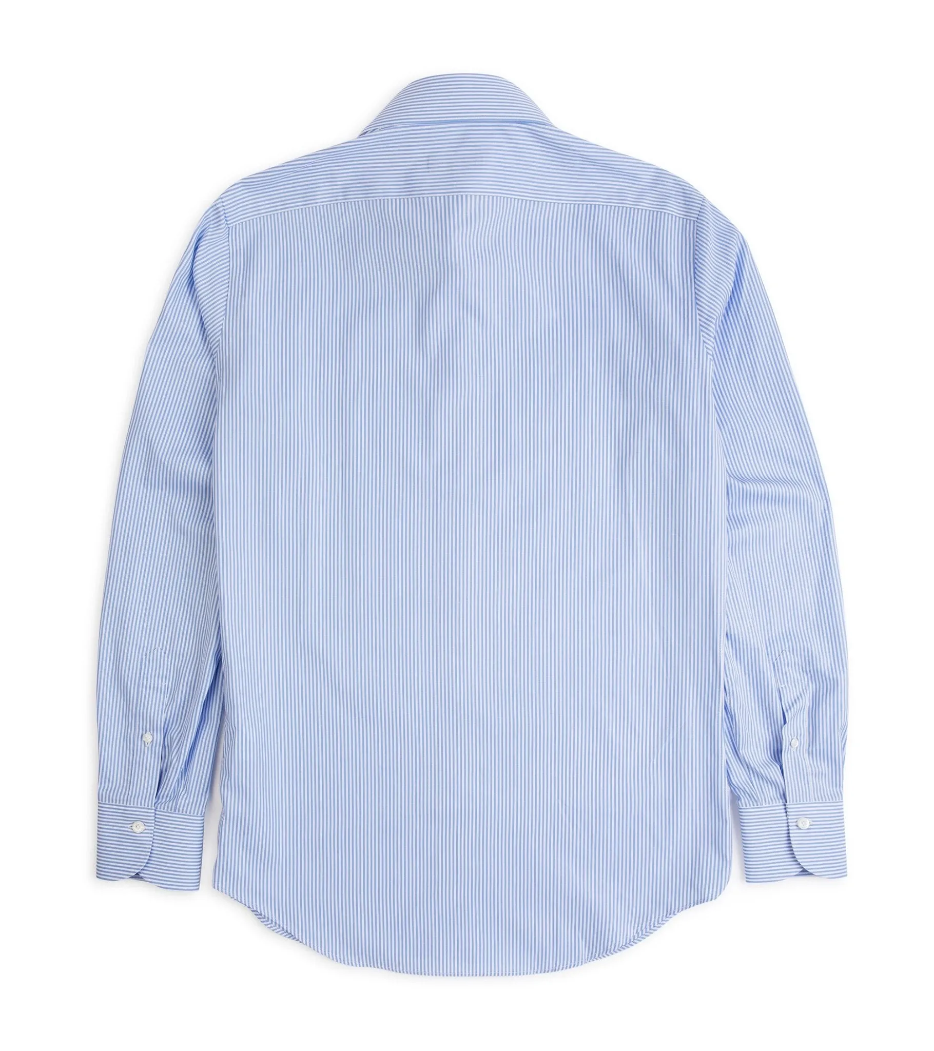 Finamore Milano Eduardo 120 Double Twist Cotton Formal Shirt: Blue Stripe