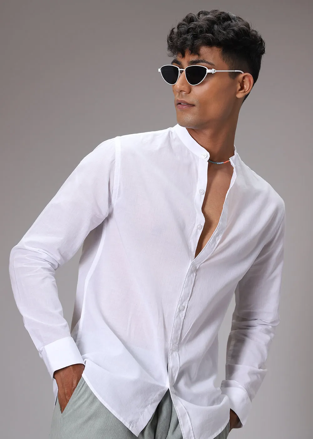 Glaze White Cotton Shirt