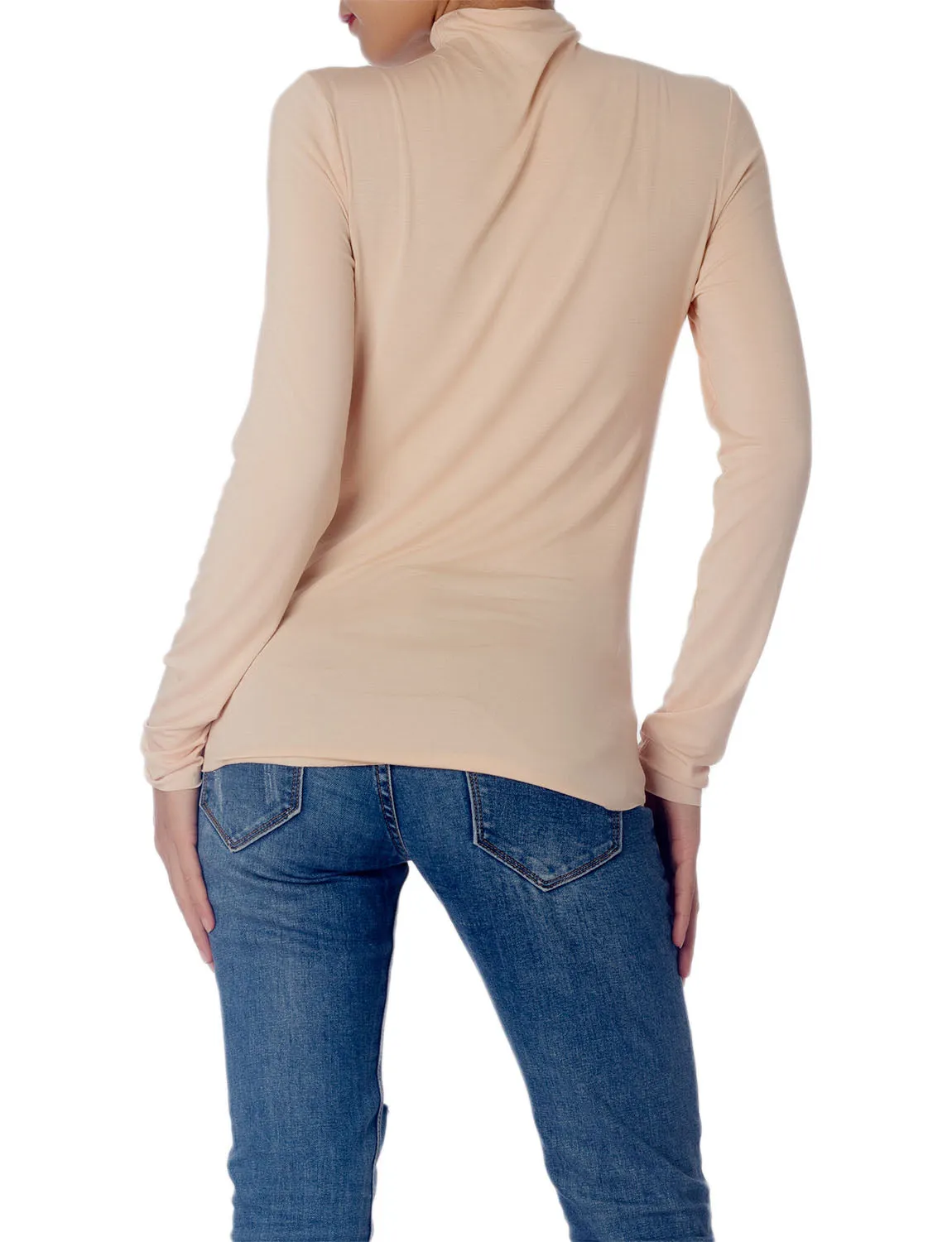 iB-iP Women's Tops Turtleneck Slim Fit Long Sleeve High Neck Cozy Silky Henley