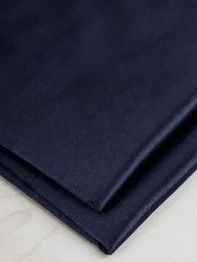 Korean Brushed Back Satin Kasha Lining Deadstock - Navy - Swatch