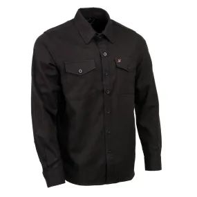 Milwaukee Leather MNG11655 Men's Solid Black Long Sleeve Cotton Flannel Shirt