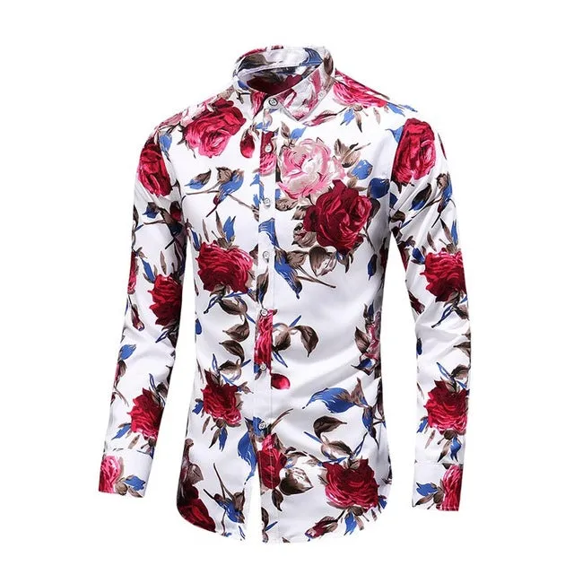 New Autumn New Long Sleeve Flowers Rose Shirts