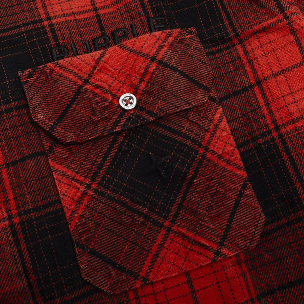 Over-dyed Flannel LS Shirt 'Red'