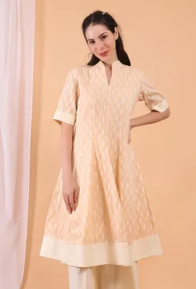 Peach Flared Cotton Kurta