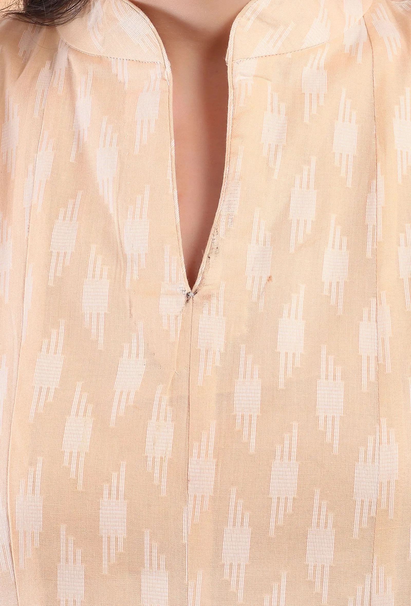 Peach Flared Cotton Kurta