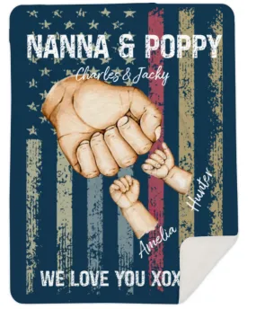 Personalised Fist Bump, Flag Fleece Blanket