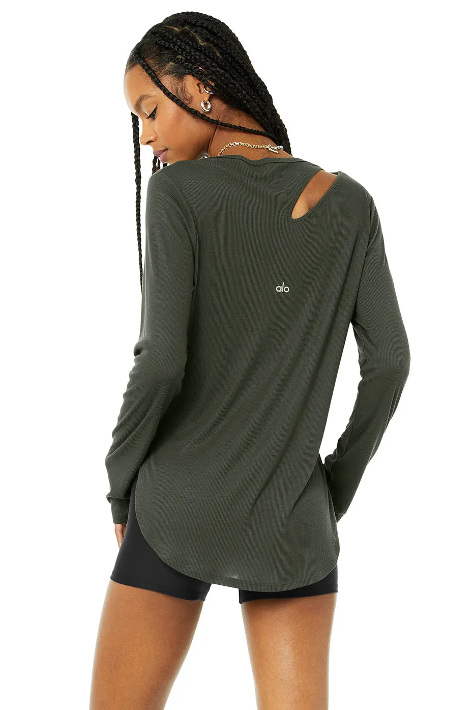 Ribbed Peak Long Sleeve - Dark Cactus