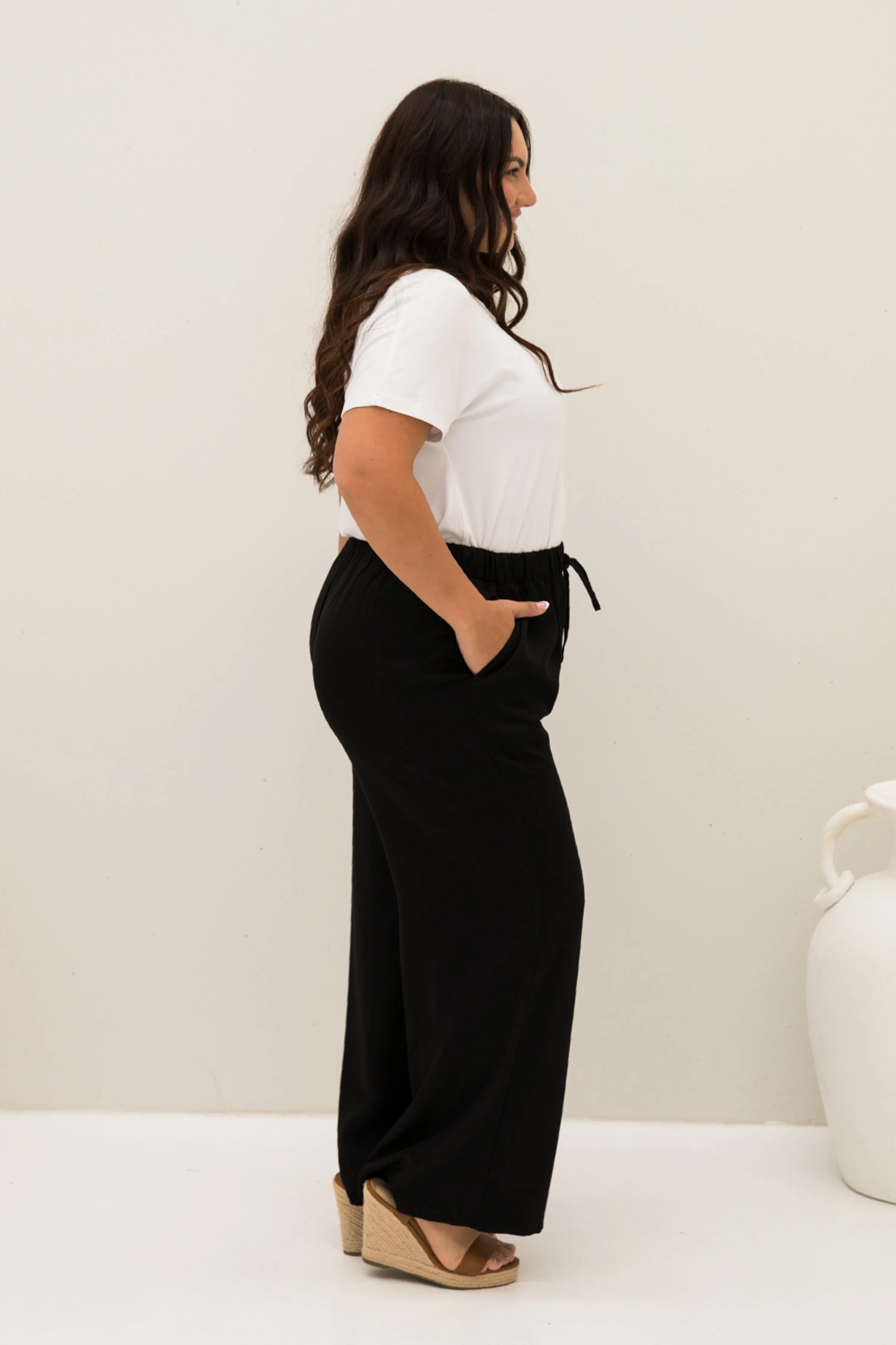 Samara Pant in Black Tencel