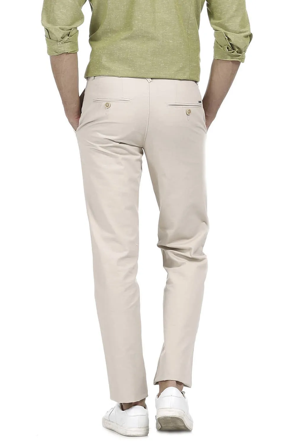 Slim Fit Khaki Twill Trouser