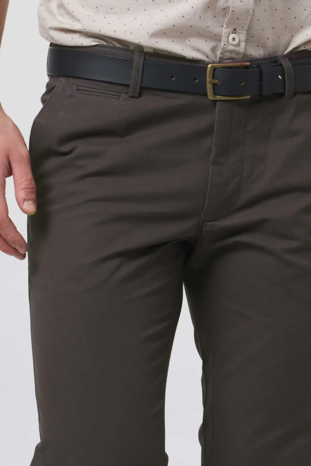 Slim Fit Khaki Twill Trouser