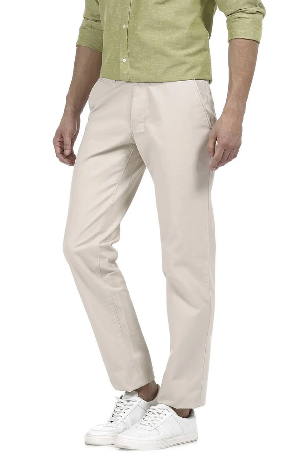 Slim Fit Khaki Twill Trouser