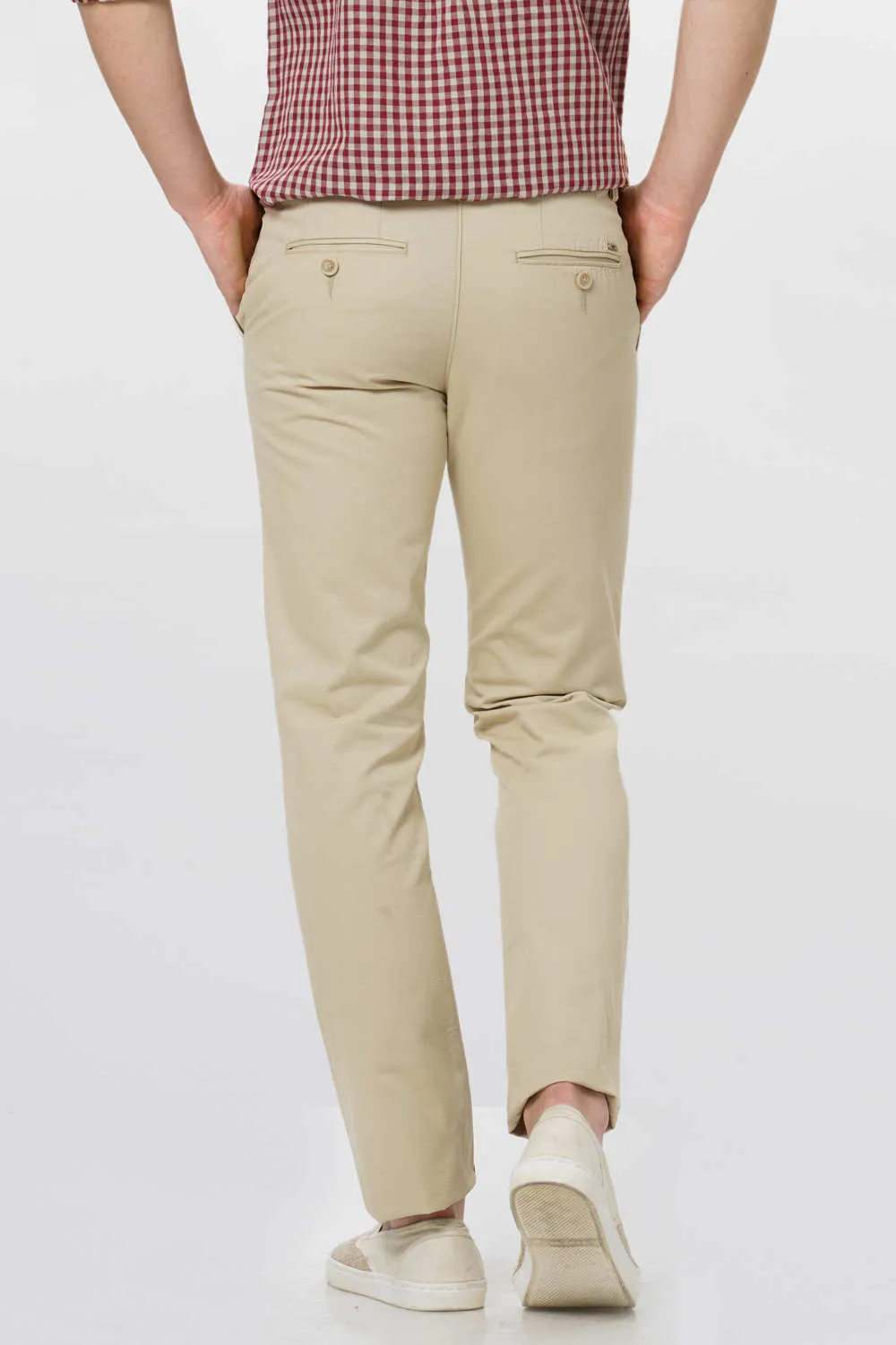 Slim Fit Khaki Twill Trouser