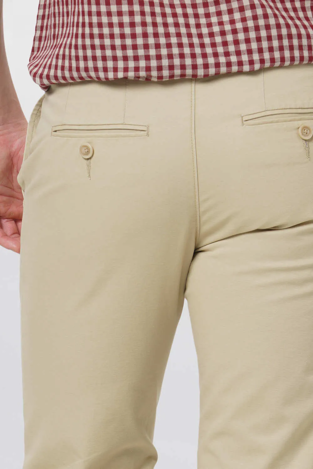 Slim Fit Khaki Twill Trouser