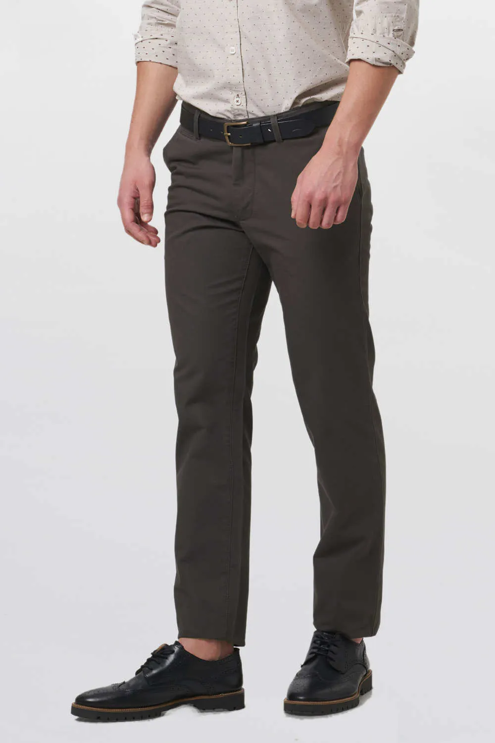 Slim Fit Khaki Twill Trouser