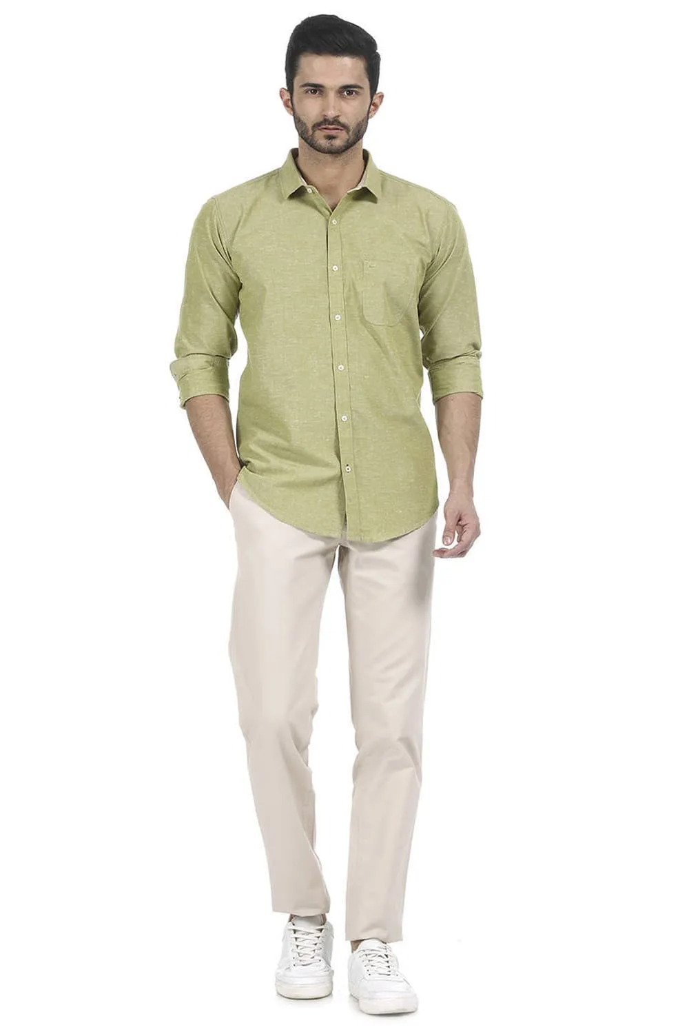 Slim Fit Khaki Twill Trouser