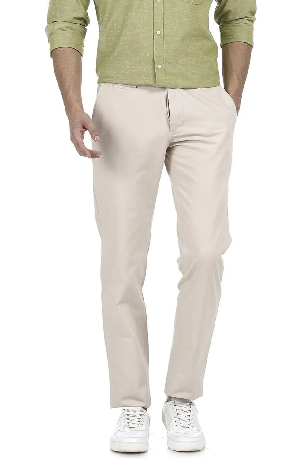 Slim Fit Khaki Twill Trouser