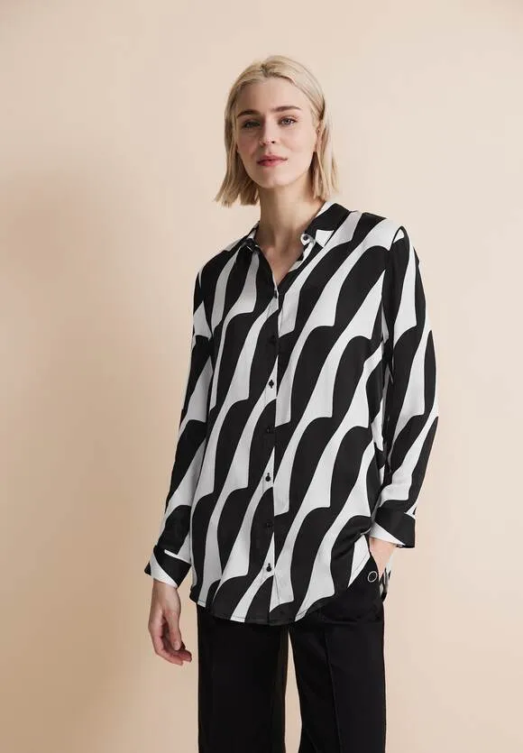 Street One Black and White Viscose shirt 34446