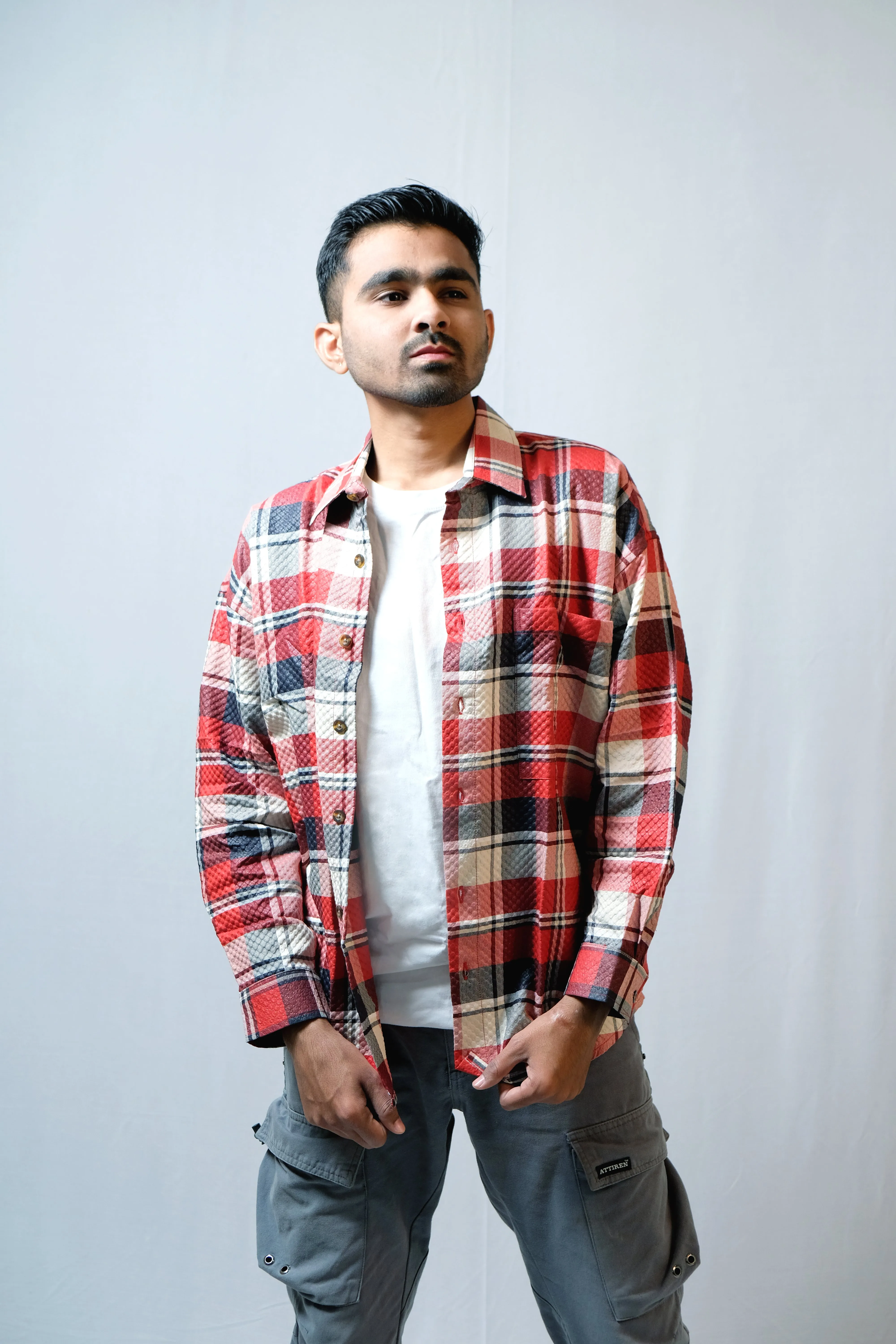 Unisex Relaxed Fit Oversized Checked Shirt