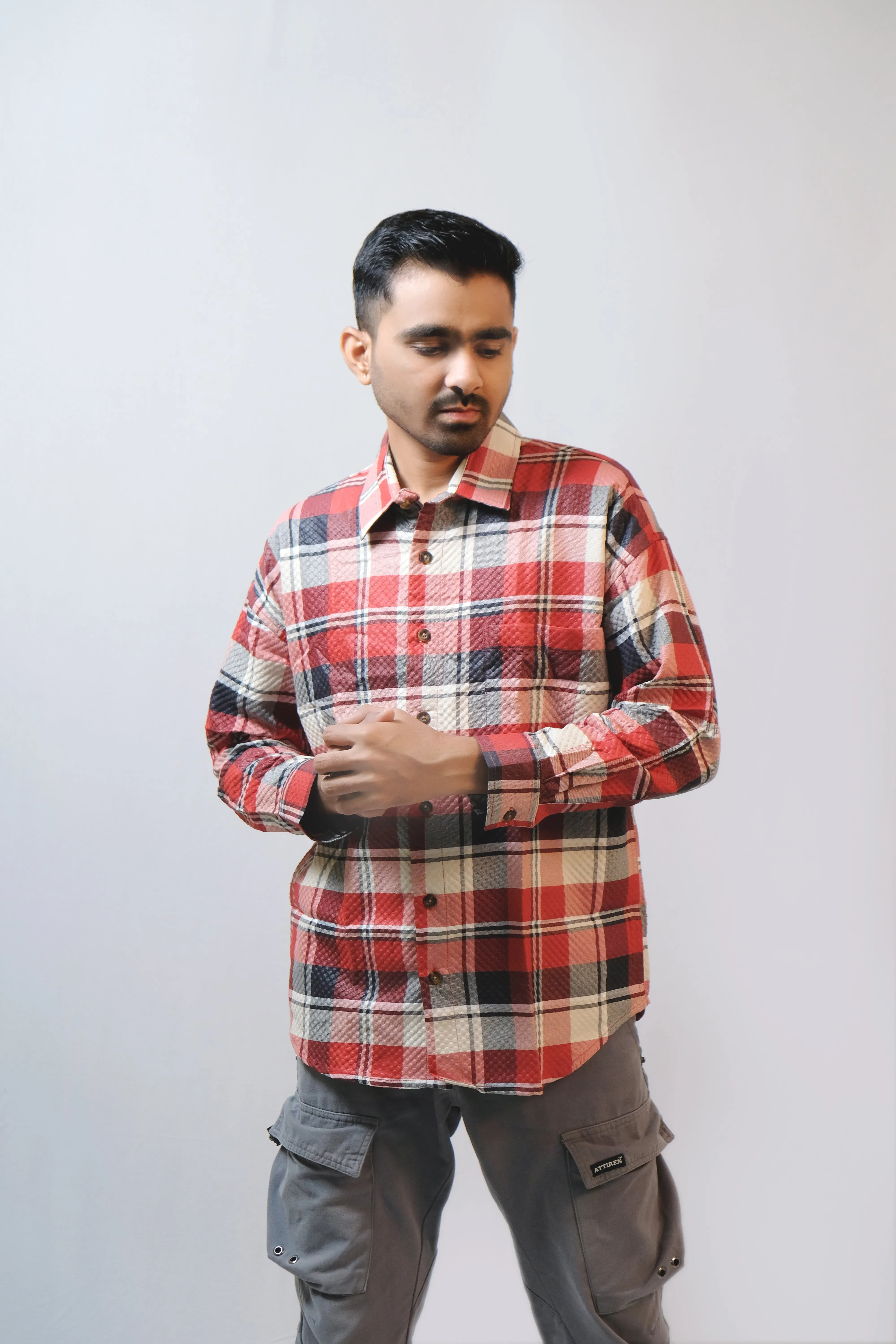 Unisex Relaxed Fit Oversized Checked Shirt