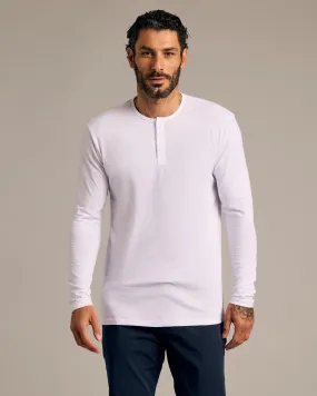 White Long Sleeve Tall Classic Henley