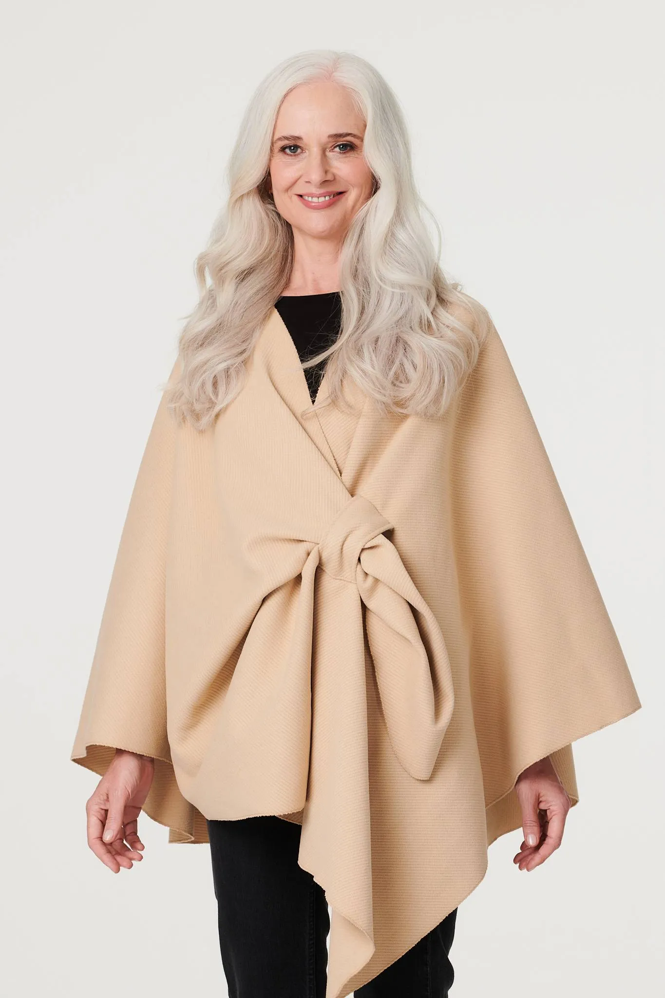 Wrap Front Asymmetric Cape Coat