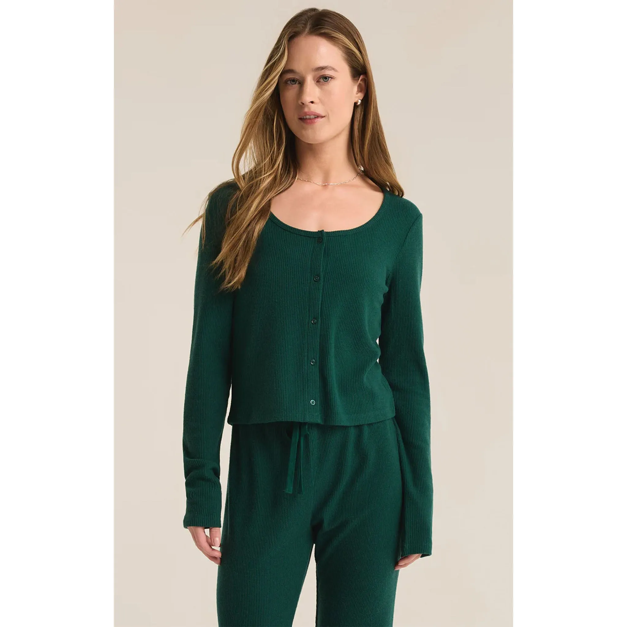 Z Supply Abigail Long Sleeve Top in Noble Fir